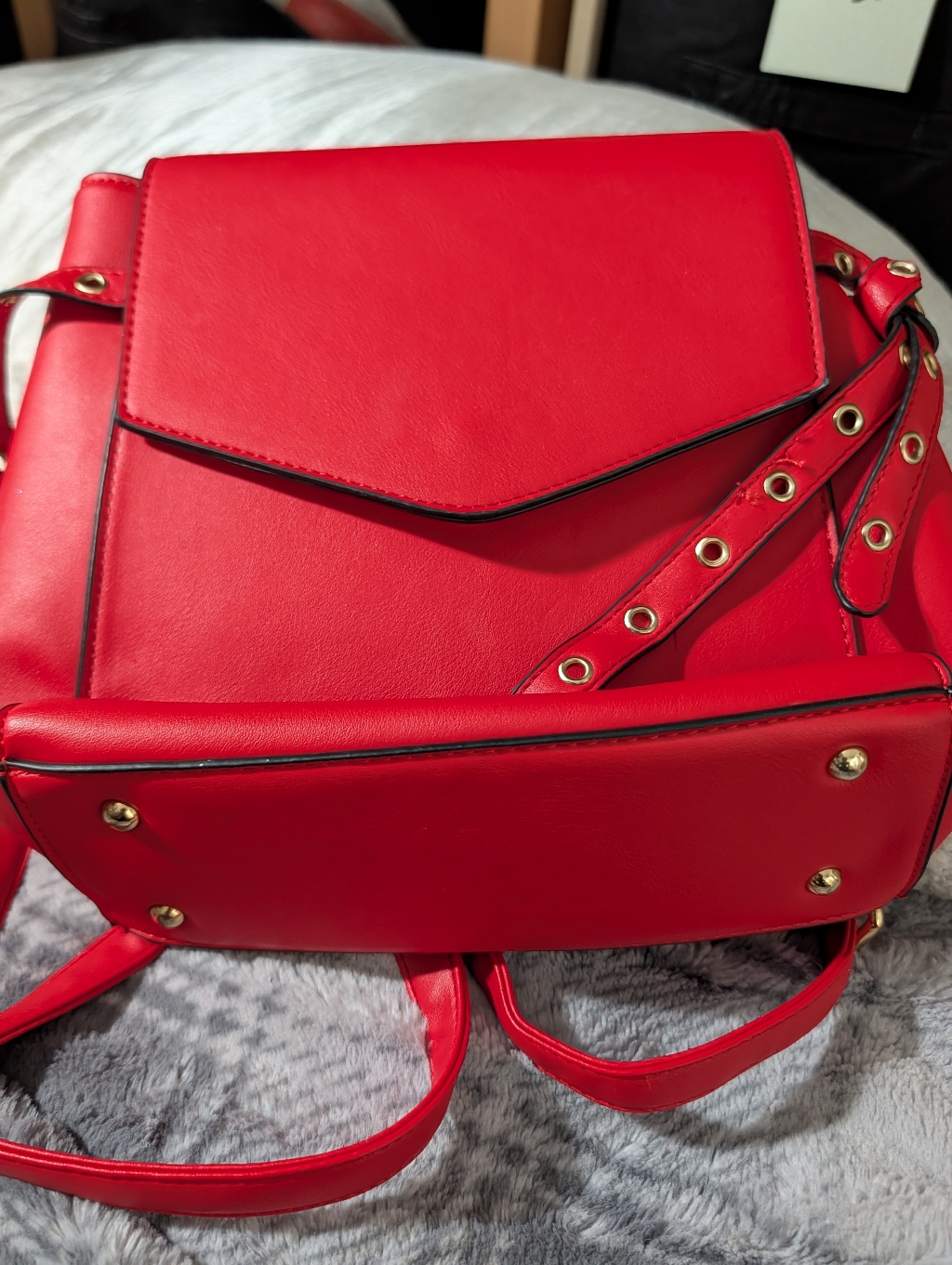 La Terre Vegan Leather Red Backpack